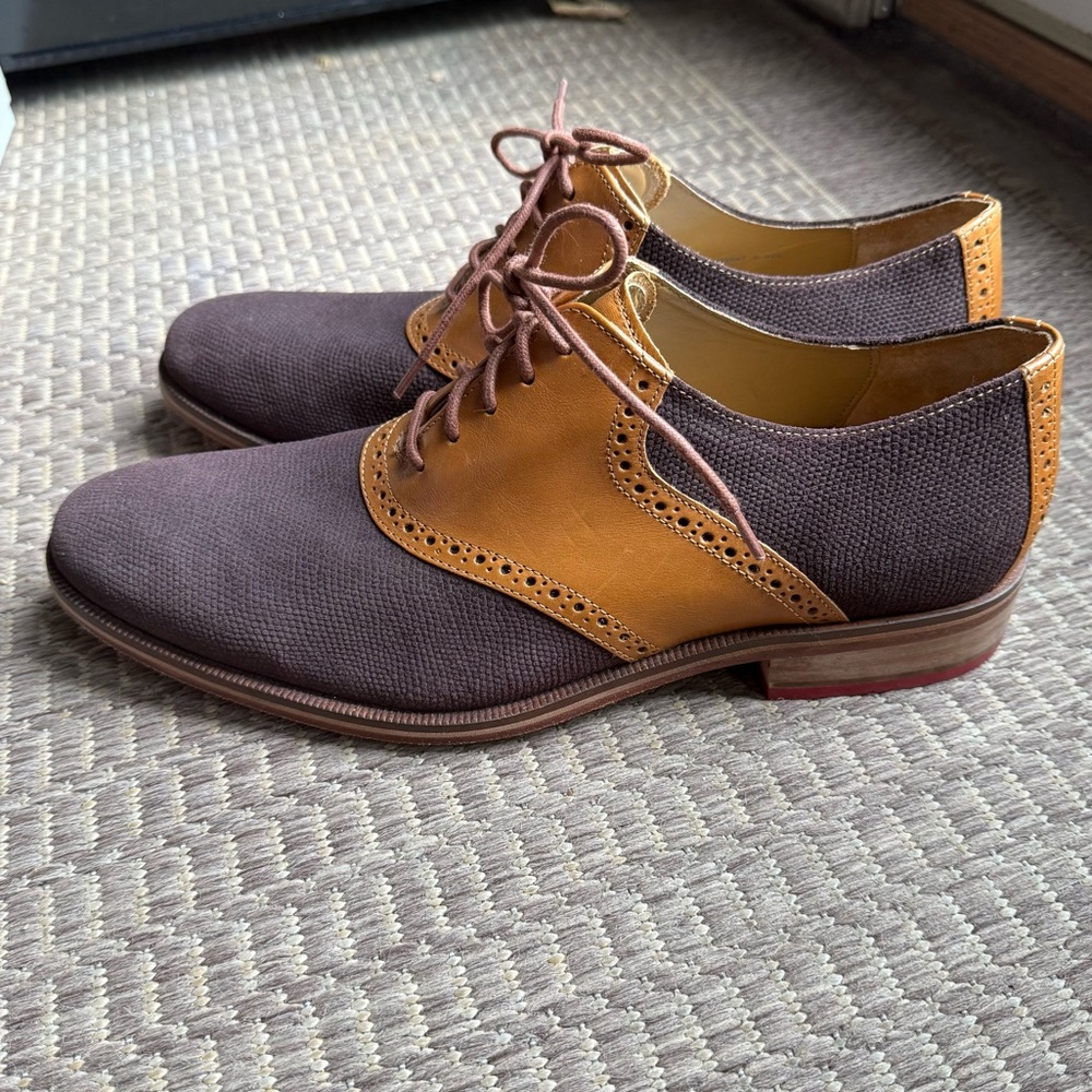 Cole Haan Two-Tone Brogue Oxfords Men’s 11 Classic Leather Dress Shoes